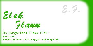 elek flamm business card